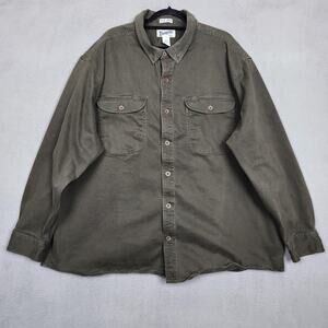 Duluth Trading Co Shirt Mens 3XL Green Untucked Relaxed Fit Button Up Workwear